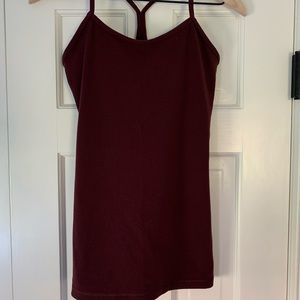 Lululemon maroon racer back top size 6